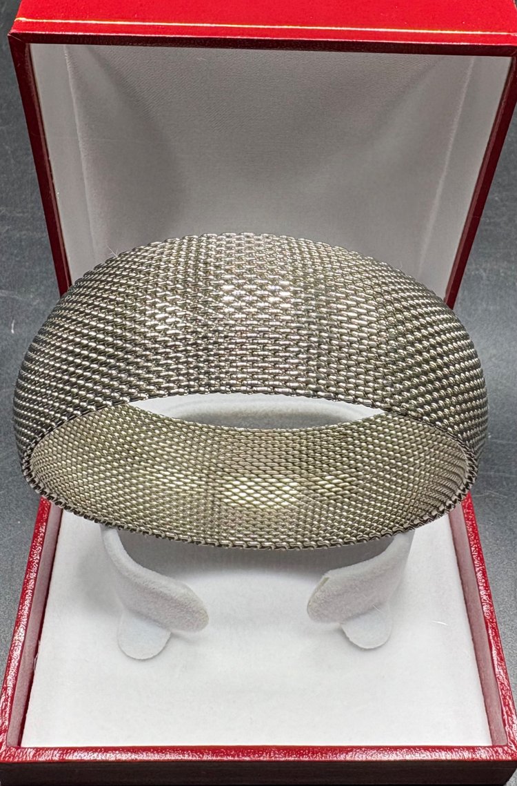 BRACCIALETTO EUROPEO ANNI '80 IN ARGENTO INTRECCIATO