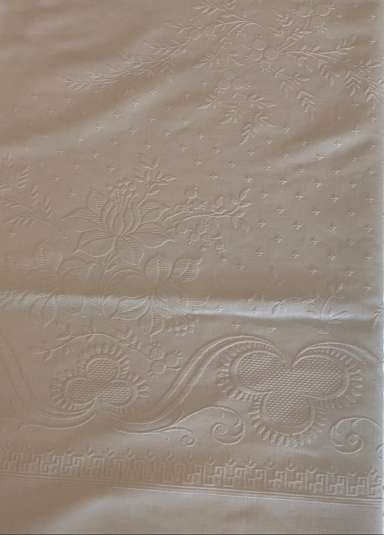 Coperta nuziale in cotone monogrammata a.C. inizio XX secolo