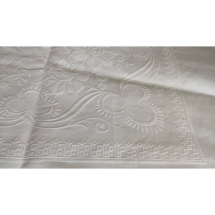 Coperta nuziale in cotone monogrammata a.C. inizio XX secolo