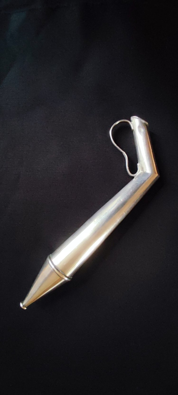 Bordeaux wine pipette, solid silver, XIXth century