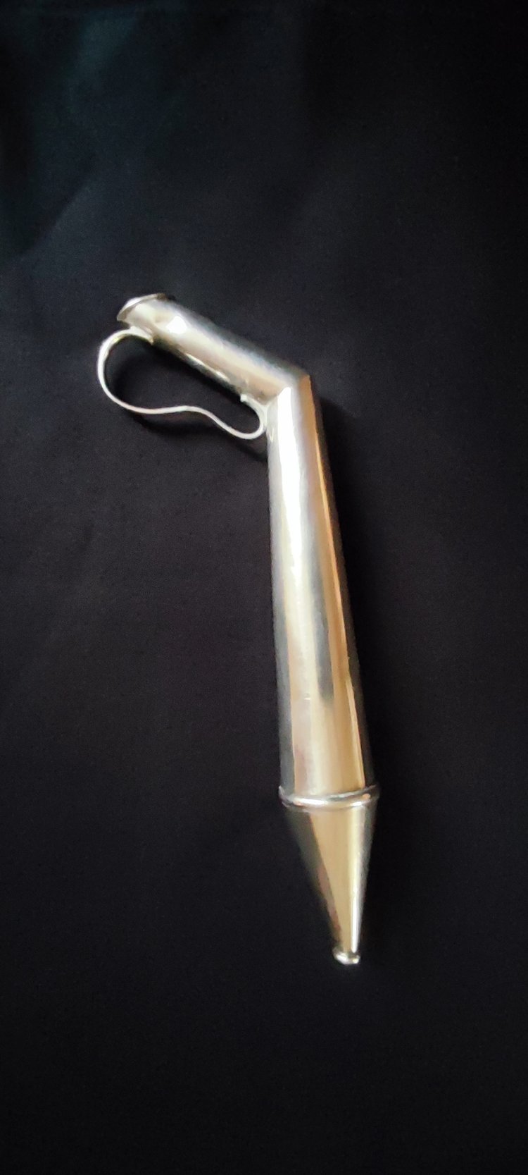 Bordeaux wine pipette, solid silver, XIXth century
