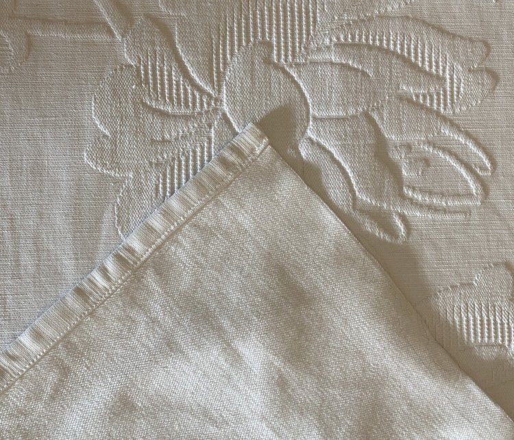 Coperta matrimoniale in cotone con monogramma MJS
