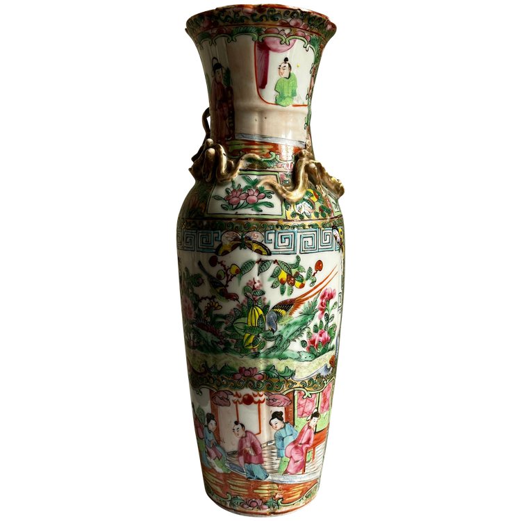 Original vase porcelaine de Chine Canton XIXème