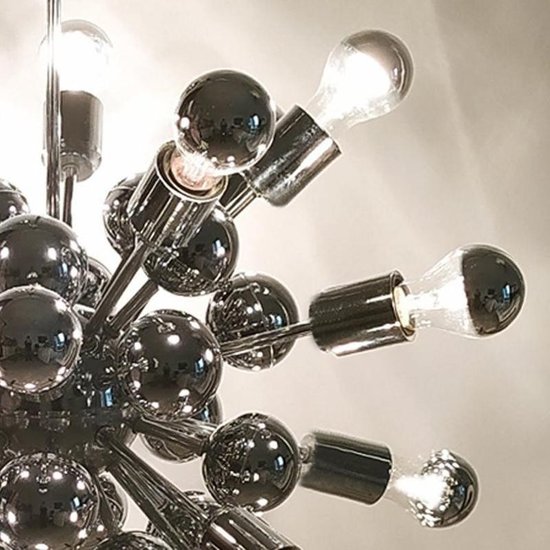 1970 Amazing Sputnik Chandelier by Goffredo Reggiani in Chrome. Made in Italy