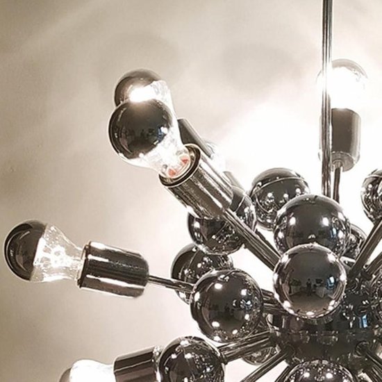 1970 Amazing Sputnik Chandelier by Goffredo Reggiani in Chrome. Made in Italy