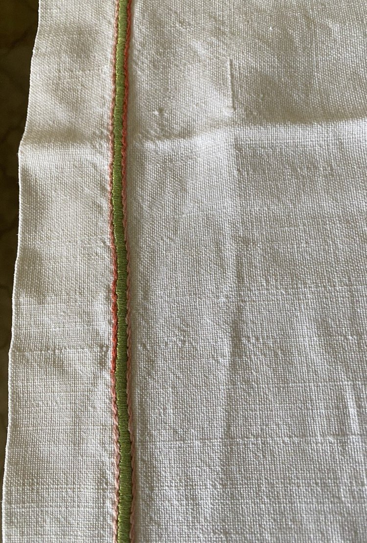 Linen Tablecloth Embroidered With Flowers And Arabesques 19th C.