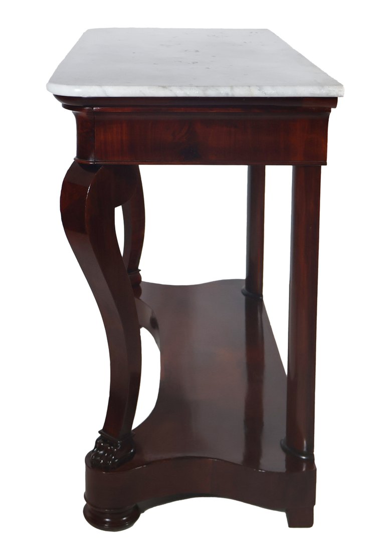 Console in mogano, periodo della Restaurazione, 1820 circa