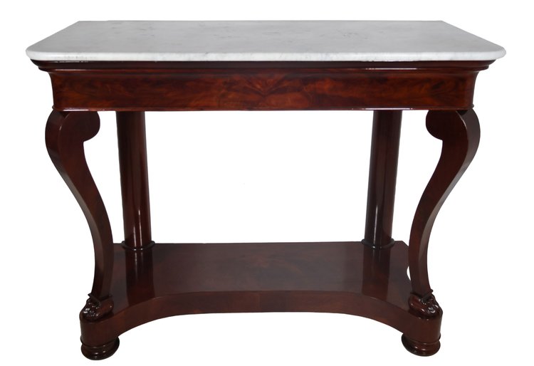 Console in mogano, periodo della Restaurazione, 1820 circa