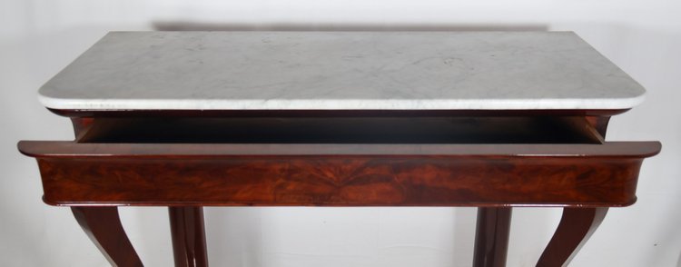 Console in mogano, periodo della Restaurazione, 1820 circa