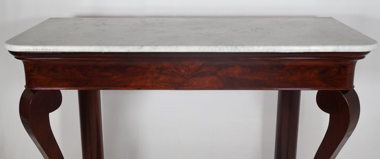Console in mogano, periodo della Restaurazione, 1820 circa