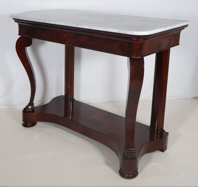 Console in mogano, periodo della Restaurazione, 1820 circa