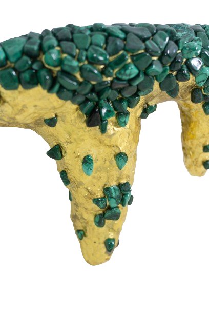 Malachite console with stalactite decoration. Contemporary work. LS60027805G