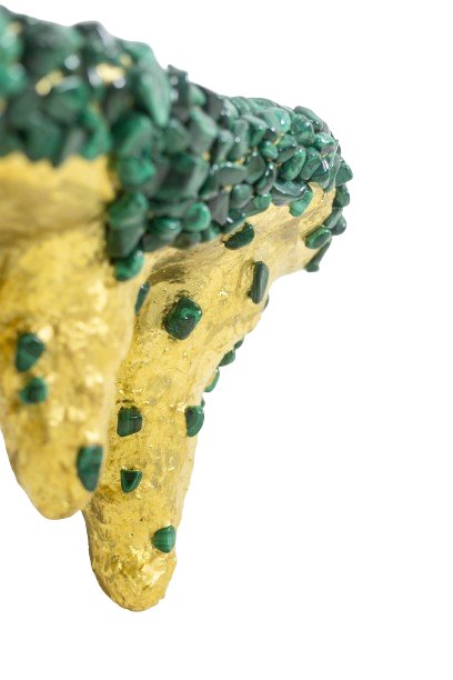 Malachite console with stalactite decoration. Contemporary work. LS60027805G
