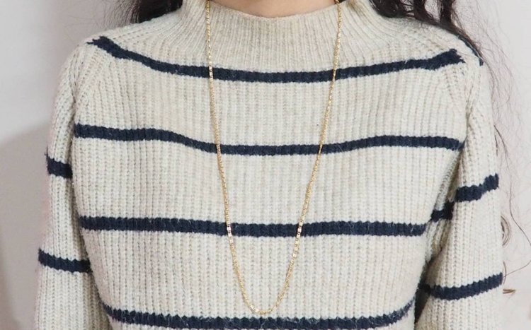 Collier maille plate en or jaune