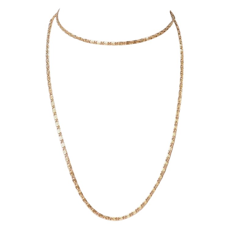Collier maille plate en or jaune