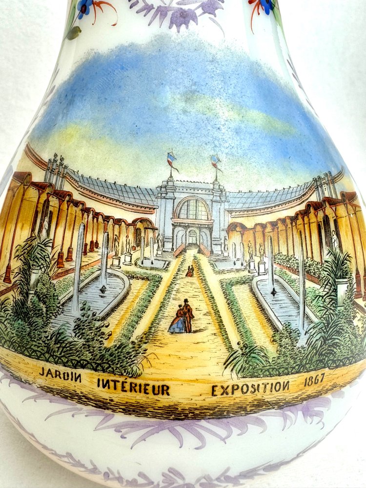 Pair Of Opaline Vases- Palais Omnibus Exposition Universelle De 1867