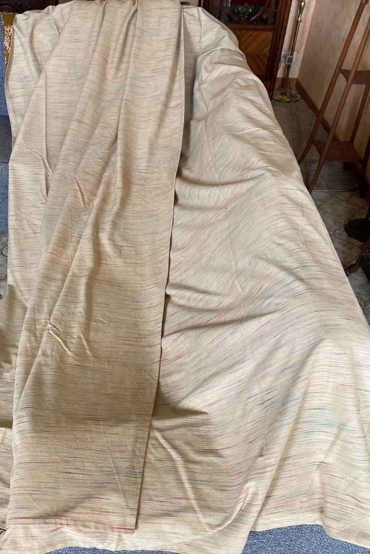 Pair of curtains, linen curtains decor cashmere XX th