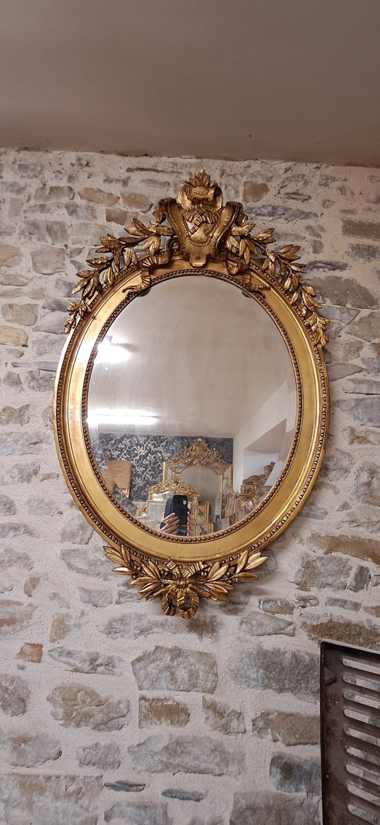Miroir XIX oval 126 x 80