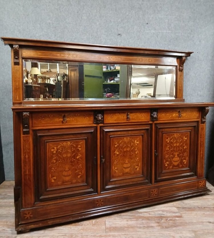 Mercier und Chaleyssin in Lyon: Marquèterie-Enfilade-Büffet mit Stempel