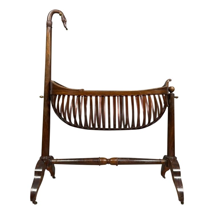 Empire cradle with swan neck in mahogany in the form of a nacelle circa 1810