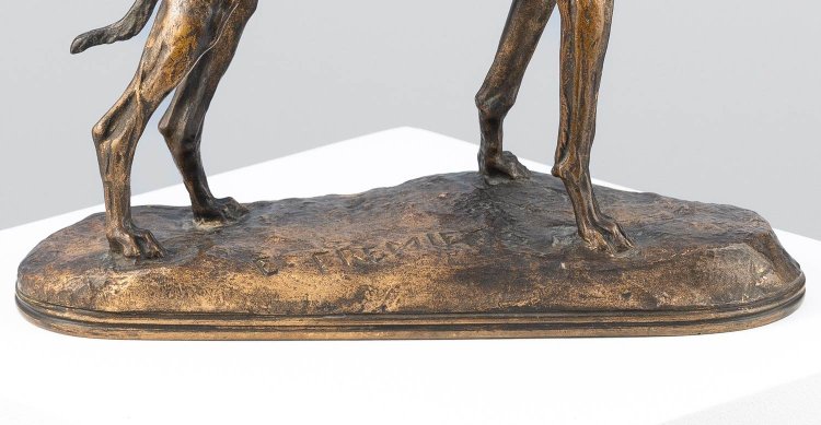 Emmanuel Frémiet - Windhund - Bronzestatue