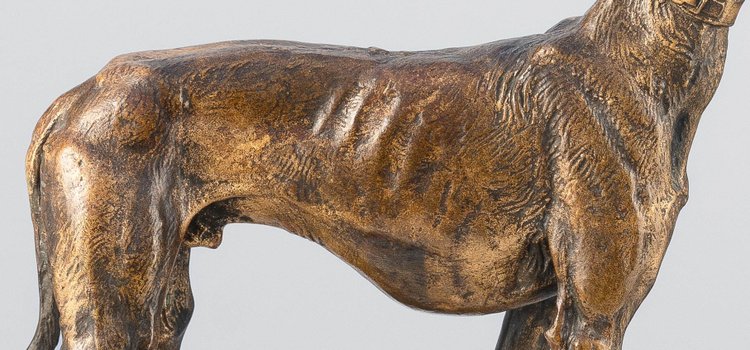 Emmanuel Frémiet - Windhund - Bronzestatue