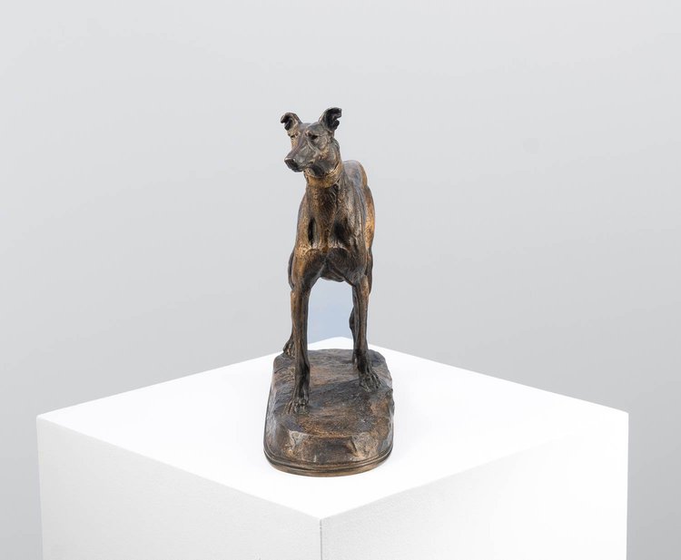 Emmanuel Frémiet - Windhund - Bronzestatue