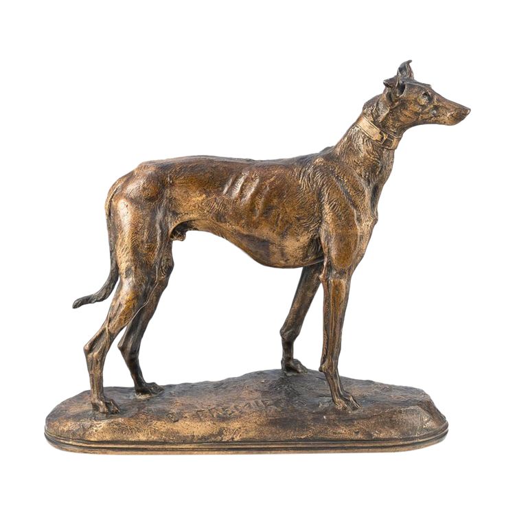 Emmanuel Frémiet - Windhund - Bronzestatue