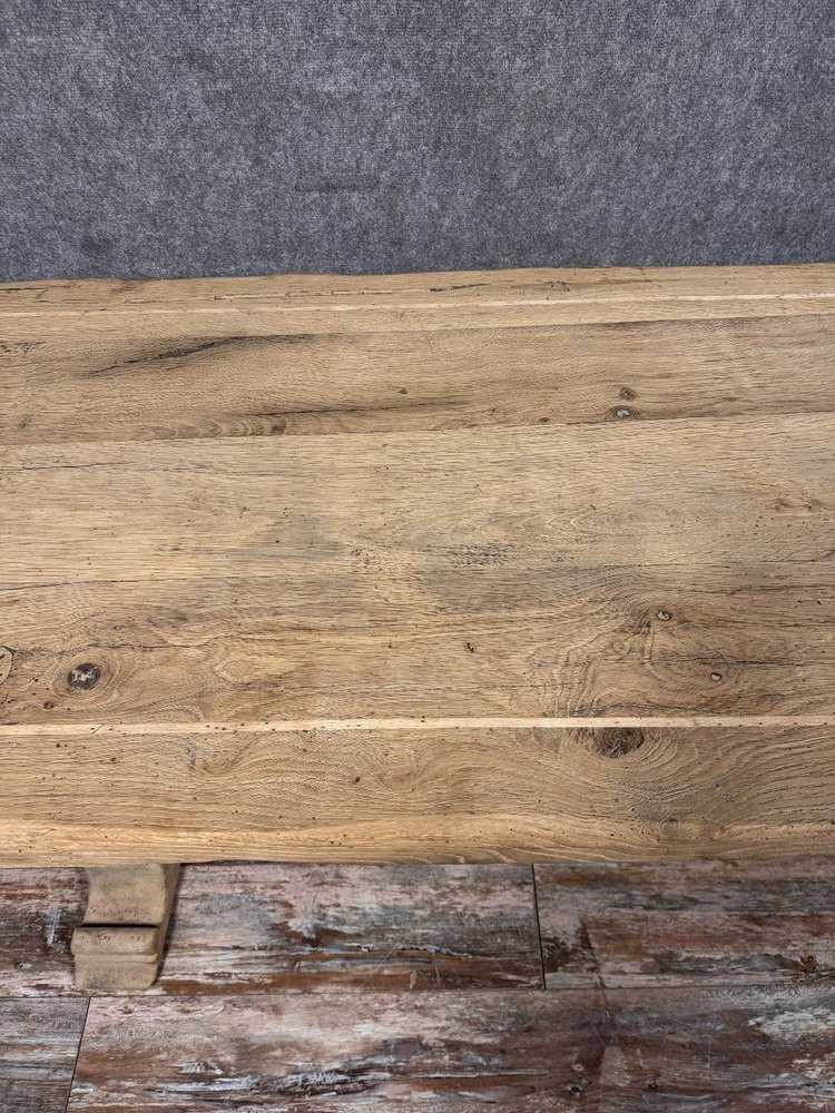 table a manger en bois massif et marqueterie époque fin XIX eme 