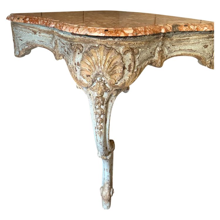 Consolle angolare Luigi XIV del 1900 con una bella patina