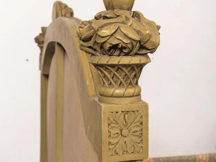 Richly carved Louis XV style bed 160 cm