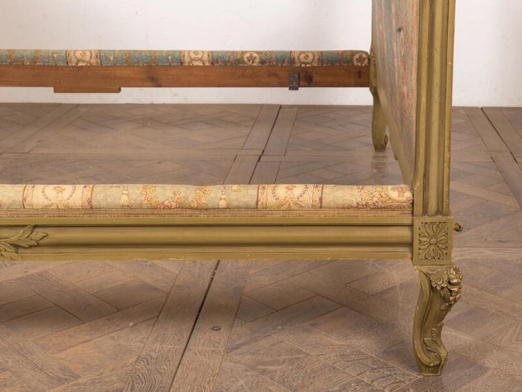 Richly carved Louis XV style bed 160 cm