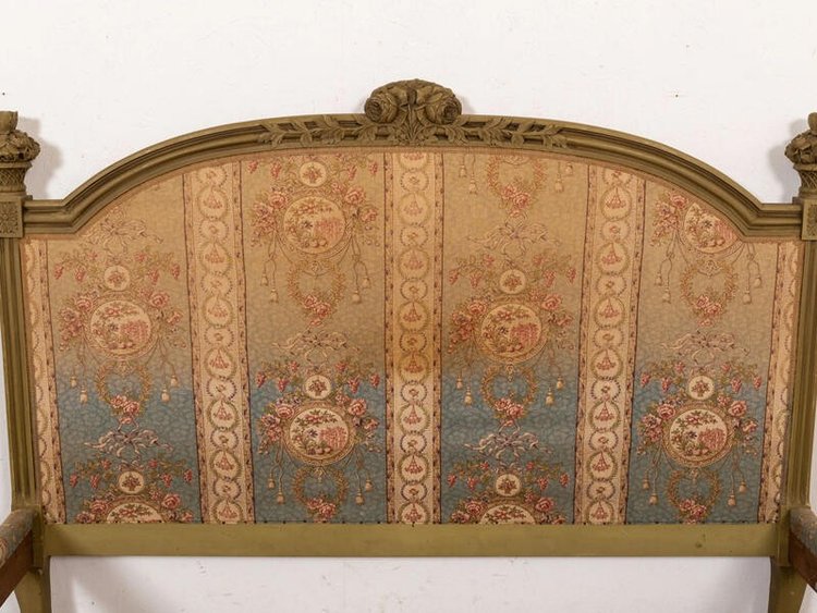 Richly carved Louis XV style bed 160 cm