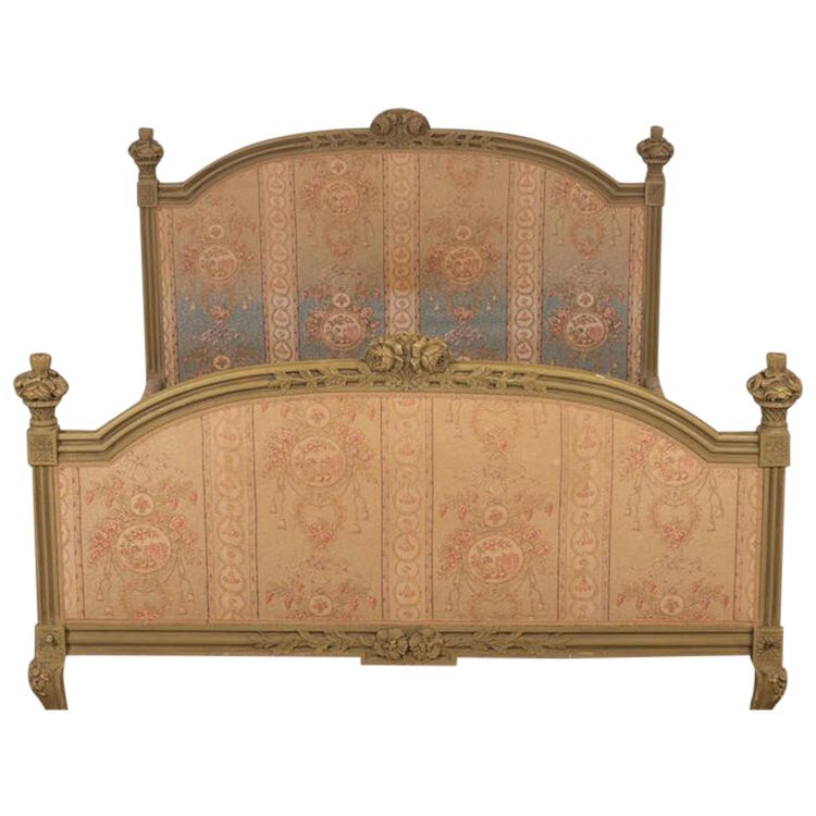 Richly carved Louis XV style bed 160 cm