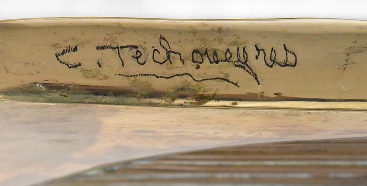 Christian Techoueyres' Couchtisch im Hollywood-Regency-Stil aus Messing und vergoldeter Bronze