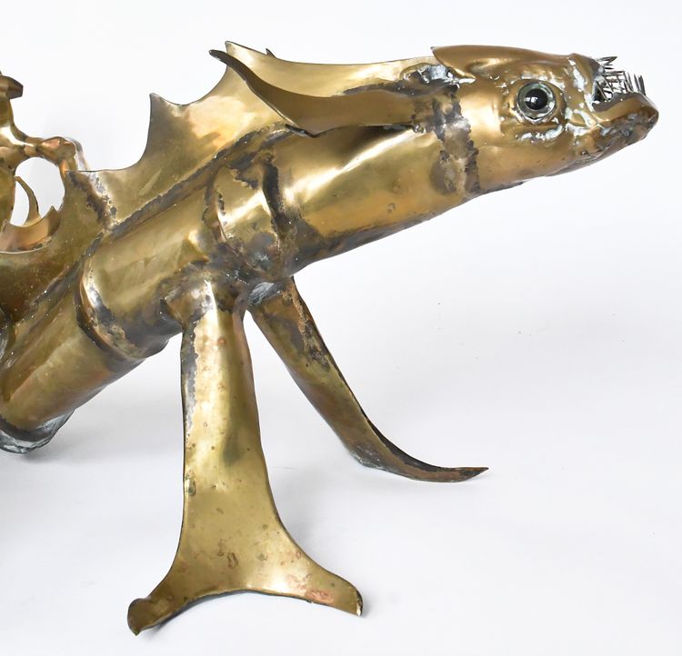 Christian Techoueyres' Couchtisch im Hollywood-Regency-Stil aus Messing und vergoldeter Bronze