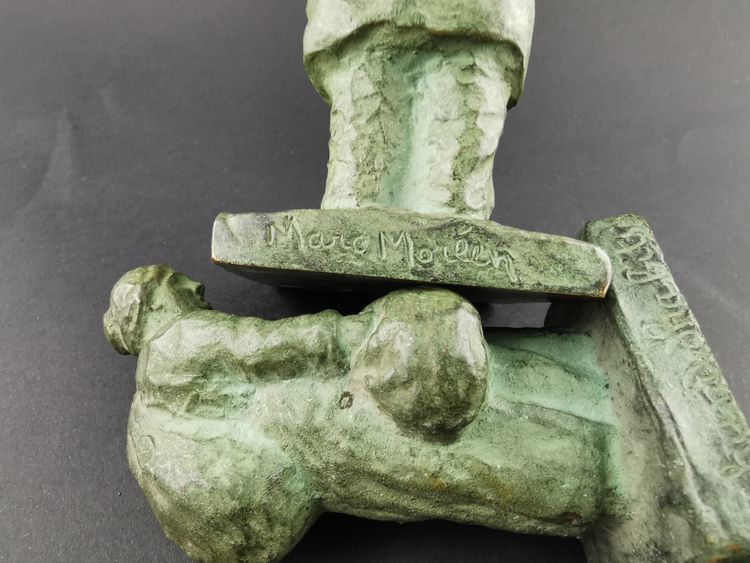 2 bronzetti di Marc MOREEN "venditori al mercato delle pulci