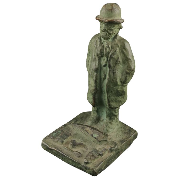 2 bronzetti di Marc MOREEN "venditori al mercato delle pulci