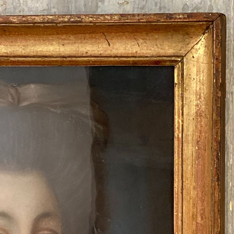 Portrait de jeune femme d'époque Louis XVI pastel