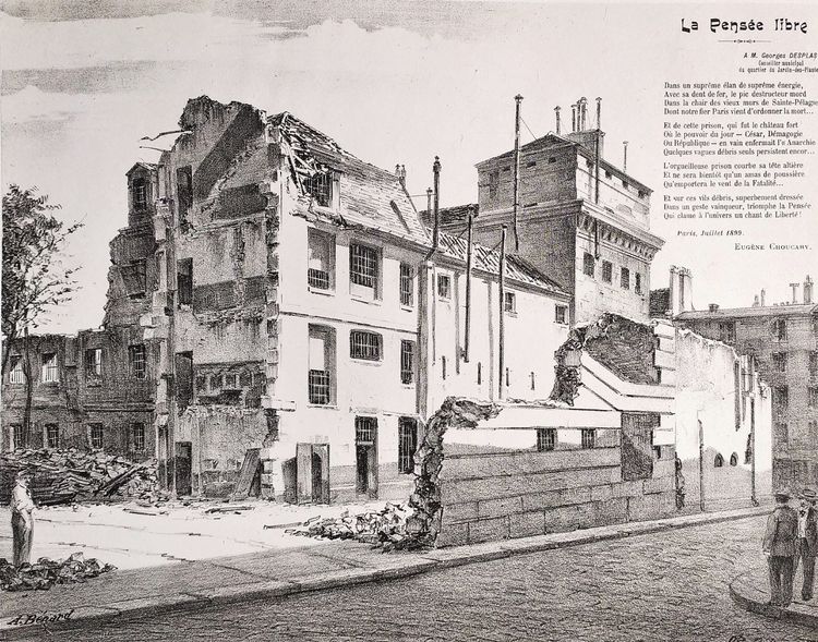  Paris The Prison Of Sainte Pelagie  Lithograph 19th C Old Print