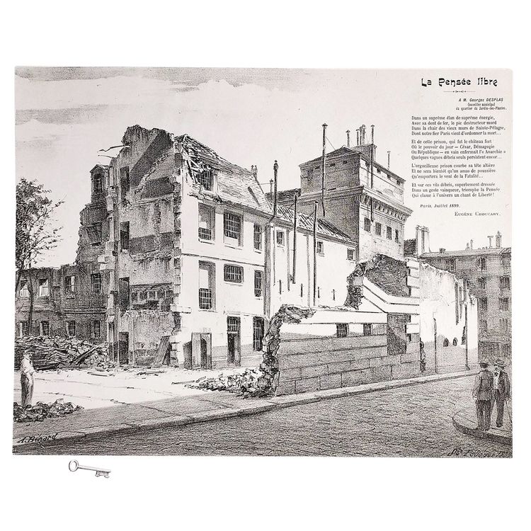  Paris The Prison Of Sainte Pelagie  Lithograph 19th C Old Print