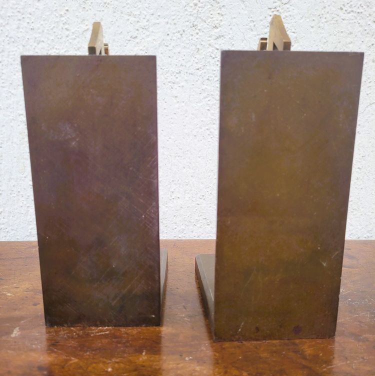 Pair Of Antelope Bookends, Bronze, 20th Century