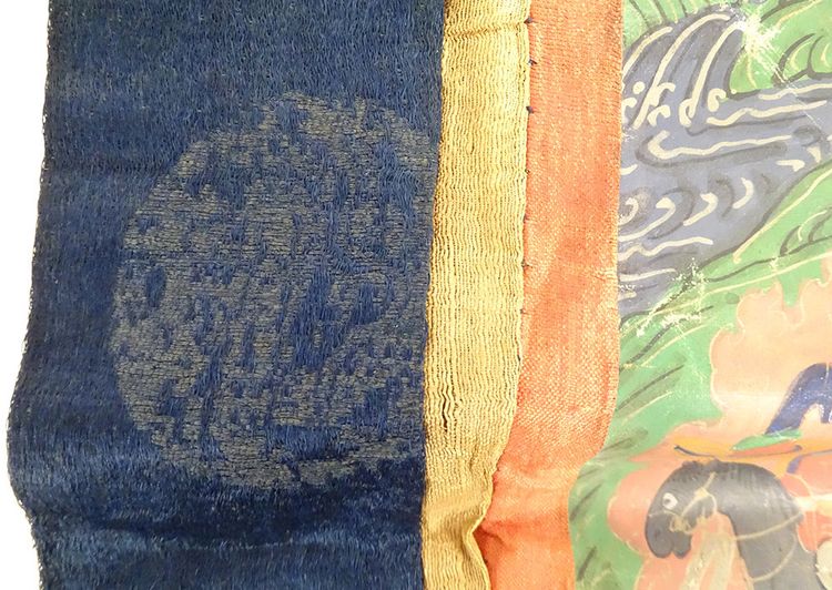 Pittura buddista tibetana Thangka Mahakala 6 braccia Dharmapala Tibet XVIII secolo