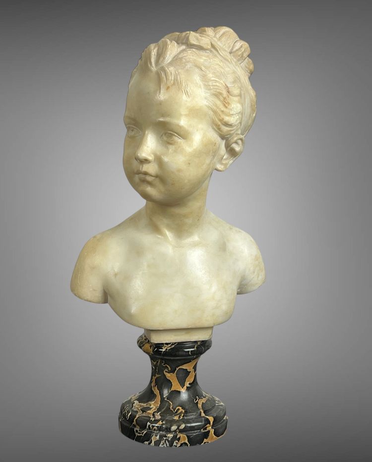 BUSTE EN MARBRE DU XIXe REPRESENTANT LOUISE BRONGNIART D APRES HOUDON (1741-1828