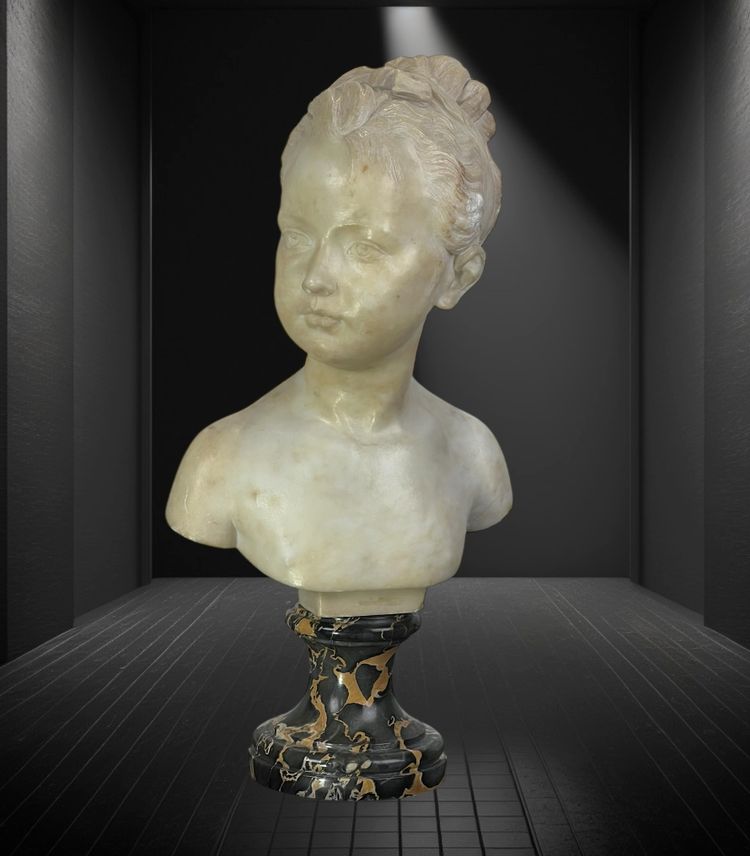 BUSTE EN MARBRE DU XIXe REPRESENTANT LOUISE BRONGNIART D APRES HOUDON (1741-1828
