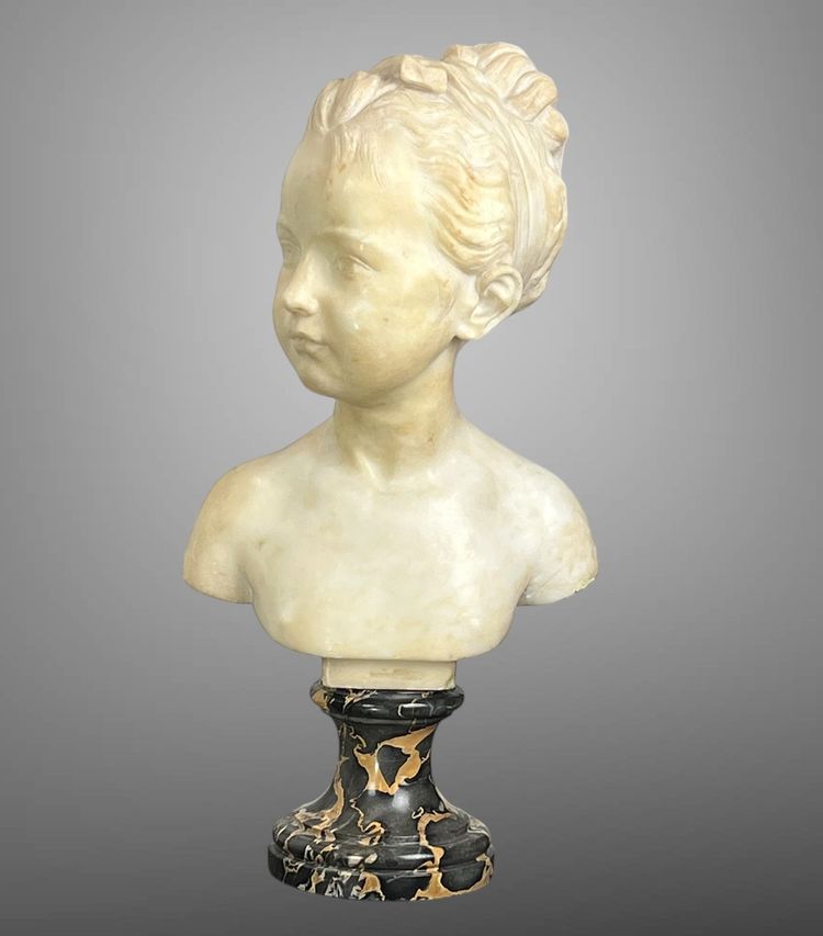 BUSTE EN MARBRE DU XIXe REPRESENTANT LOUISE BRONGNIART D APRES HOUDON (1741-1828