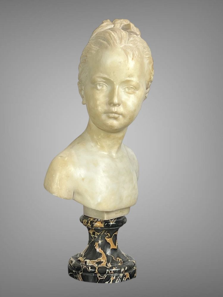 BUSTE EN MARBRE DU XIXe REPRESENTANT LOUISE BRONGNIART D APRES HOUDON (1741-1828