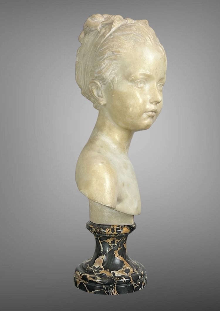 BUSTE EN MARBRE DU XIXe REPRESENTANT LOUISE BRONGNIART D APRES HOUDON (1741-1828