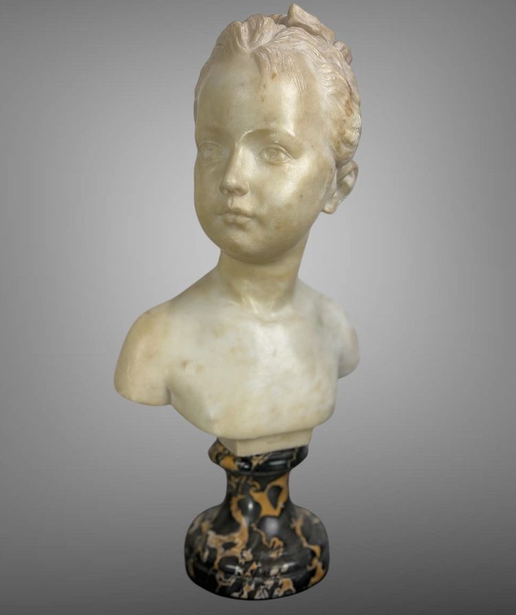 BUSTE EN MARBRE DU XIXe REPRESENTANT LOUISE BRONGNIART D APRES HOUDON (1741-1828