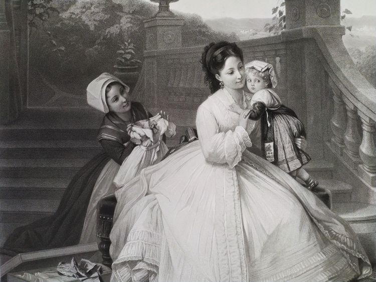  Large Engraving By Paul Girardet After Brochart  Etching 19th C Old Print